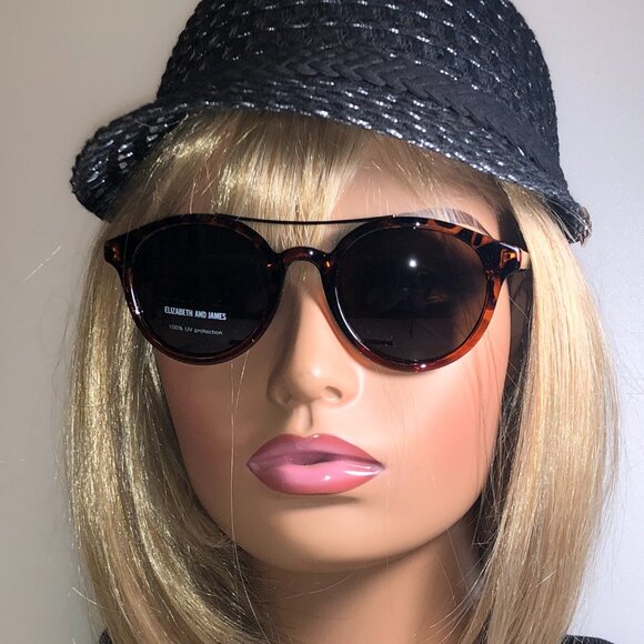 Elizabeth and James Tortoiseshell & Black Aviator Sunglasses - Picture 1 of 7